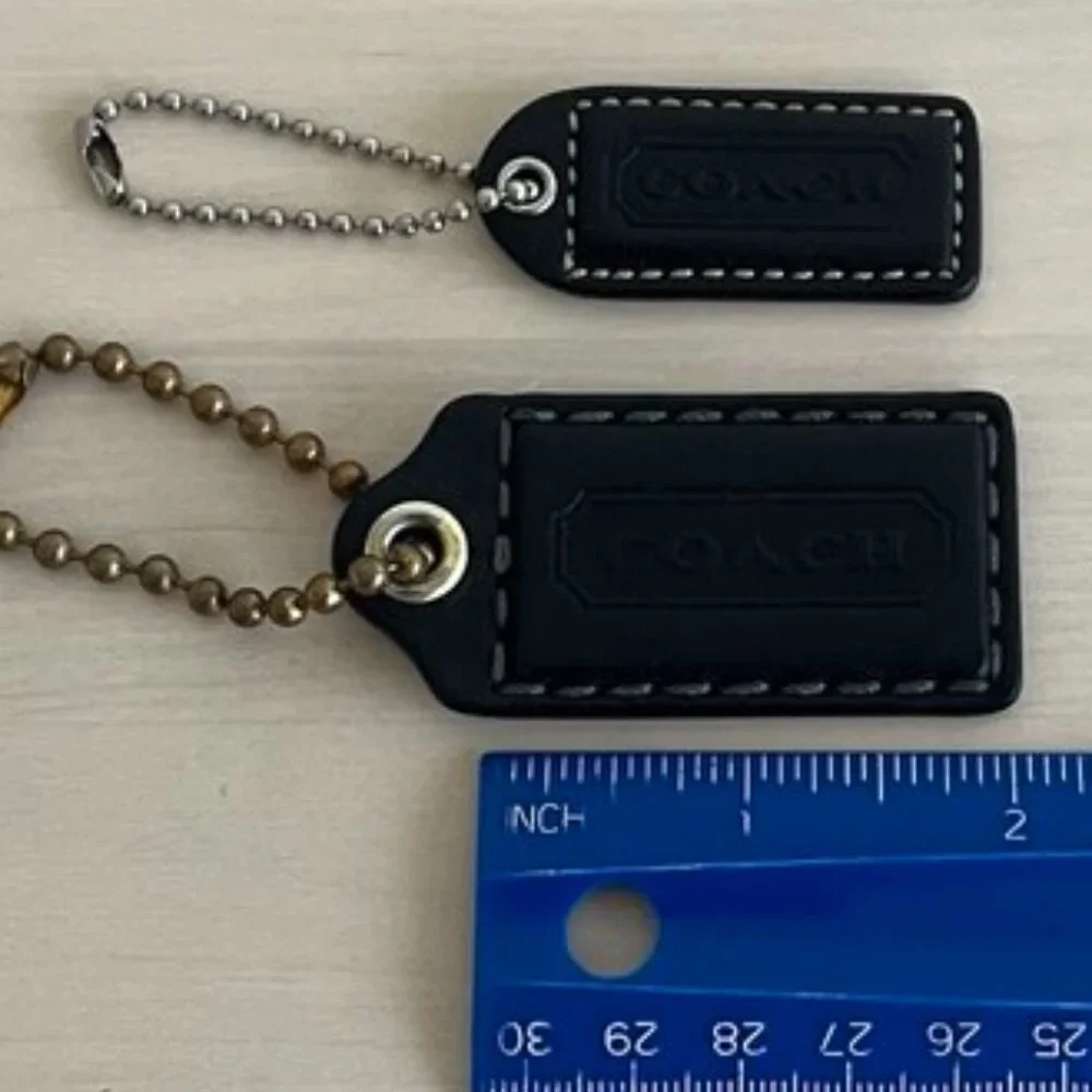 Coach Set of 2 Hangtag Key FOB Genuine Leather